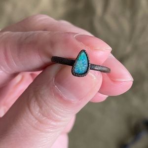 HAWKHOUSE opal and copper stacking ring